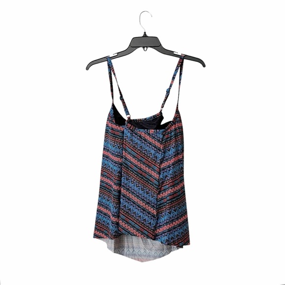 Dreamsuit Swimsuit Top Womens Plus 18W Navy Multicolorl Tankini Flowy Shelf Bra - Picture 3 of 6